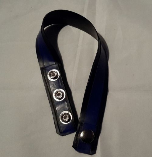 Rubber Bicep Strap With Dark Blue Stripe